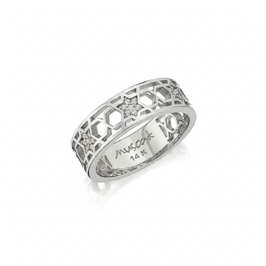 14k gold 3MD Honeycomb ring