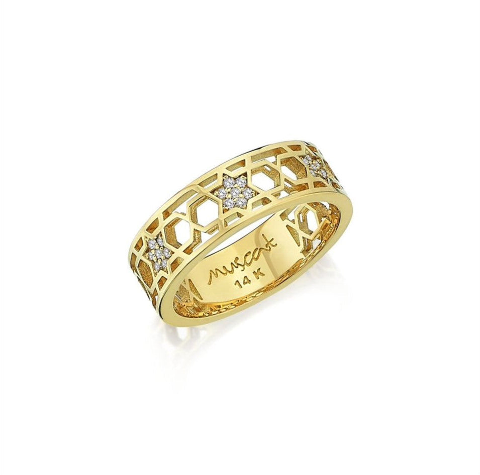 14k gold 3MD Honeycomb ring